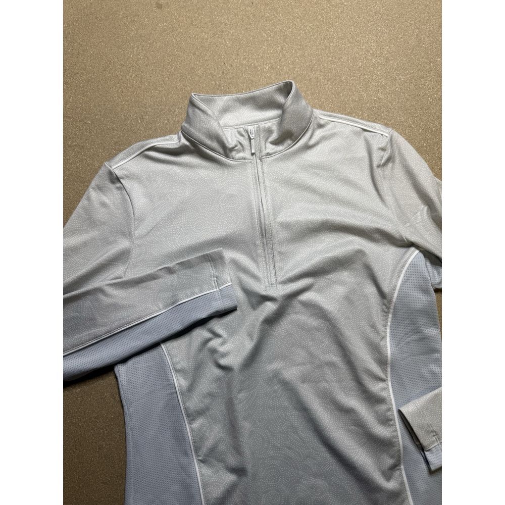 Peter Millar 1/4 Zip Womens Small grey White Lightweight Sun Comfort Base Layer